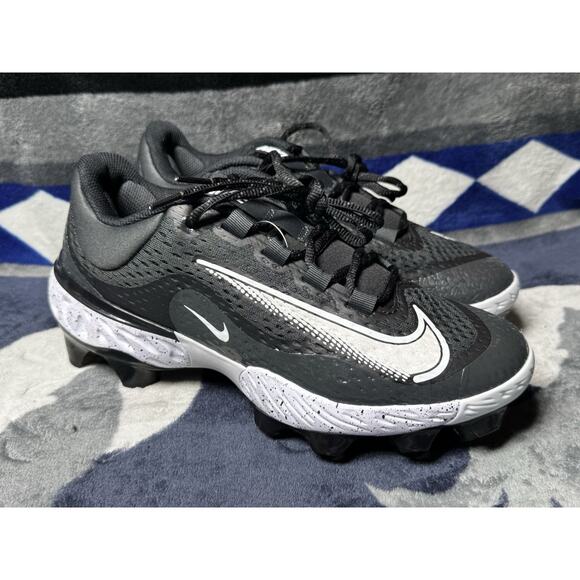 Nike Alpha Huarache Elite 4 MCS Baseball Cleat Black White FD6221-003 Sz 7.5 - Picture 1 of 9